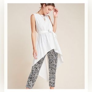 NWOT Sachin & Babi for Anthro, Solana Long White Tie Belt Draped Blouse, XS